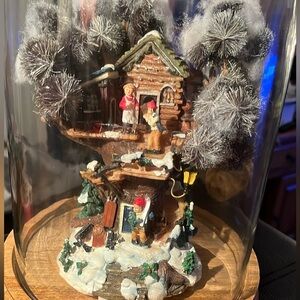 Holiday expressions twinkling fiber optic village accessory : The treehouse